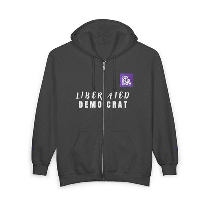 TJRS "Liberated Democrat" Hoodie. Unisex Heavy Blend™ Full Zip Hooded Sweatshirt